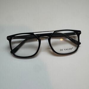 NWOT Di Valdi 8040 Alberto glasses col 90 double bar square frames